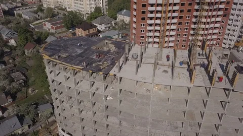 Aerial view of buildings under construction. 動画素材 89787551