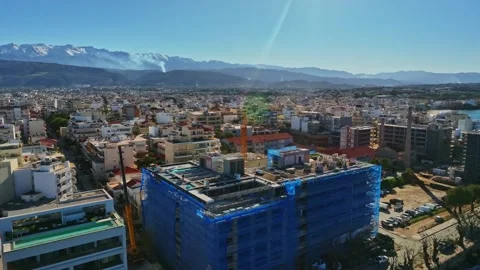 Aerial view of buildings under construction, Greece. Stock Footage 327454013