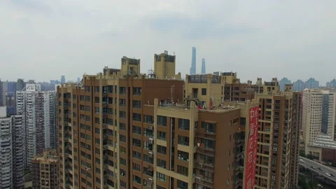 Aerial View of Built Structure, Shanghai, China Stock Footage 87300286