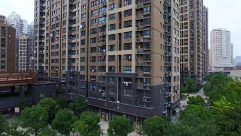 Aerial View of Built Structure, Shanghai, China Stock Footage 87302968