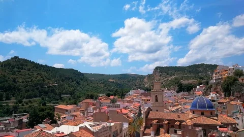 Aerial view of Buñol Stock Footage 123444988