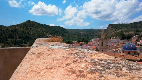 Aerial view of Buñol Stock Footage 123445001