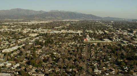 Aerial view of Burbank and Studio City Los Angeles USA Stock Footage 64782809