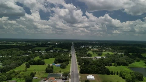 Aerial View of Bushnell Florida with Interstate I75 Stock Footage 244632163