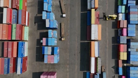 Aerial view of busy container yard in Delhi India Stock Footage 334243056