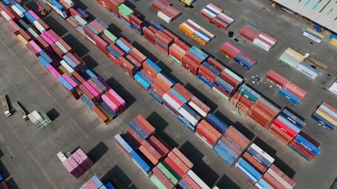Aerial view of busy container yard in Delhi India Stock Footage 334243160