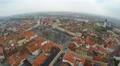Aerial view of busy square in historic center of old city, nice architecture 4k or 4k+ Resolution