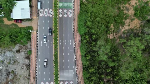 Aerial view of a busy urban intersection Stock Footage 278642804