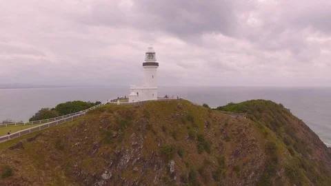 Aerial View Byron Bay Lighthouse Australia Stock Footage 102606611