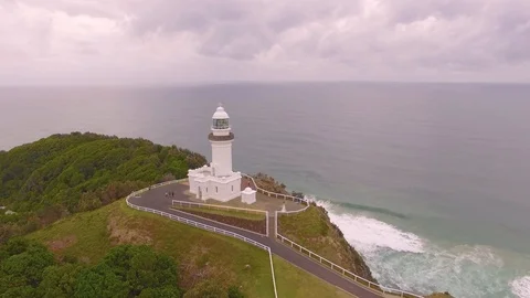 Aerial View Byron Bay Lighthouse Australia Stock Footage 102606799