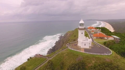 Aerial View Byron Bay Lighthouse Australia Stock Footage 102606837