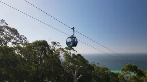 Aerial view of cable car at Arthurs Seat Eagle Vídeos de archivo 336007482