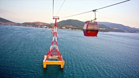 Aerial view from the cable car Stock Footage 94196957