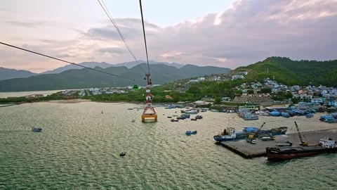 Aerial view from the cable car Stock Footage 94196988