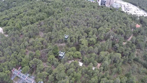 Aerial view of a cable car Video stock 127089249