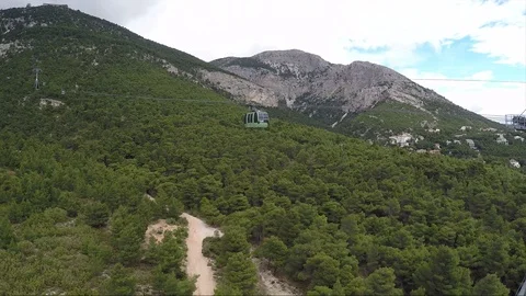 Aerial view of a cable car Stock Footage 127091943
