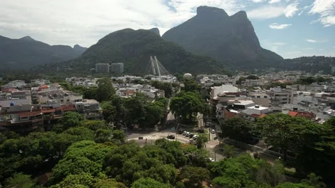 Aerial view of cable stayed Bridge At Barra Da Tijuca In Rio De Janeiro Brazil Stock Footage 232248925