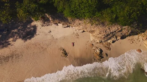 Aerial View of Cabo Blanco Beaches Costa Rica Stock Footage 149611243