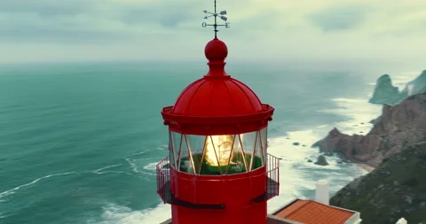 Aerial view of Cabo da Roca - The most western point of Europe. The lighthouse Stock Footage 237439118