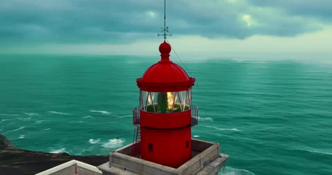 Aerial view of Cabo da Roca - The most western point of Europe. The lighthouse Stock Footage 237620904
