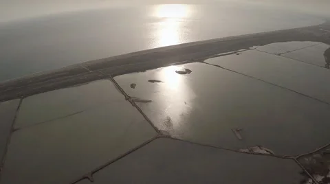 Aerial view of Cabo de Gata marshes. Spain. Stock Footage 41807941