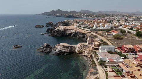 Aerial View of Cabo de Palos Spain Rocky Mediterranean Coast Stockbeeldmateriaal 331676083