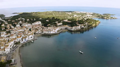 Aerial view on Cadaques city seq bay and coast line, Catalonia, Spain 스톡 동영상 139499025