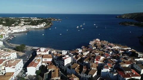 Aerial view of Cadaques Stock Footage 137007259