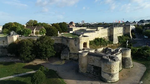 Aerial view of Caen Stock Footage 95712062