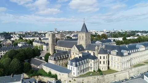 Aerial view of Caen Stock Footage 95712215