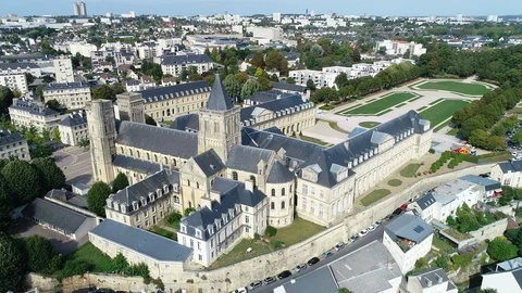 Aerial view of Caen Stock Footage 95712223