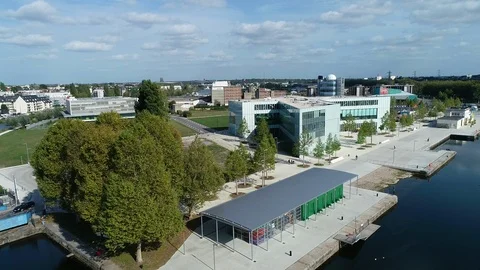 Aerial view of Caen Stock Footage 95713121
