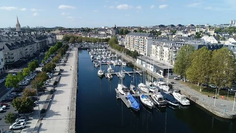 Aerial view of Caen 库存影片 95713134