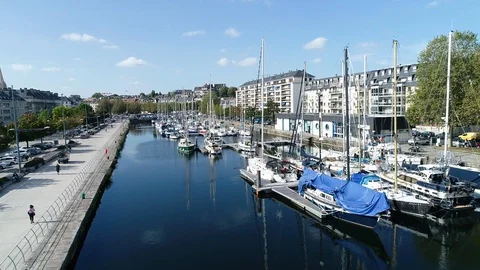 Aerial view of Caen Stock Footage 95713138