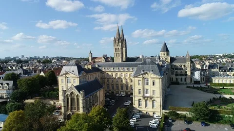Aerial view of Caen Stock Footage 95713791