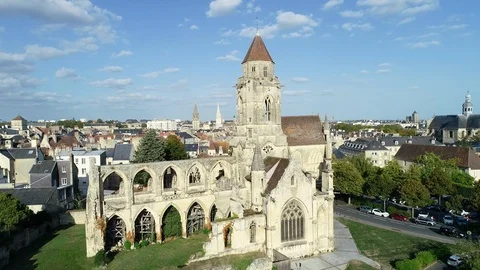 Aerial view of Caen Video stock 95713821