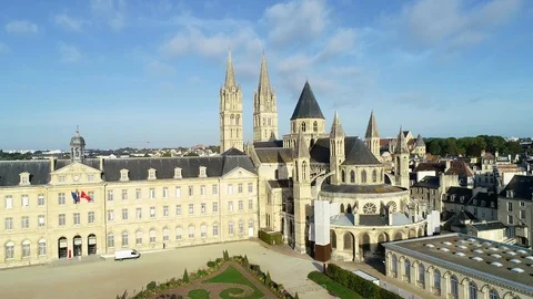 Aerial view of Caen Stock Footage 95771175
