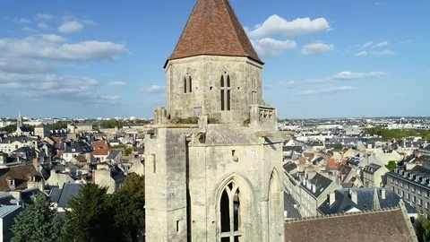 Aerial view of Caen Stock Footage 95771252