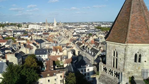 Aerial view of Caen Stock Footage 95771289