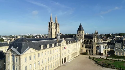 Aerial view of Caen Video stock 95771507