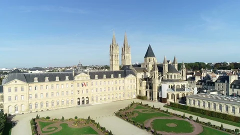 Aerial view of Caen Stock Footage 95771539