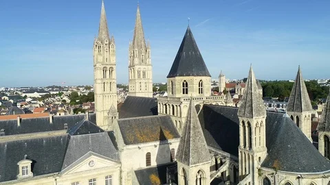 Aerial view of Caen Stock Footage 95771613