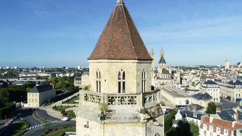 Aerial view of Caen Stock Footage 95771784