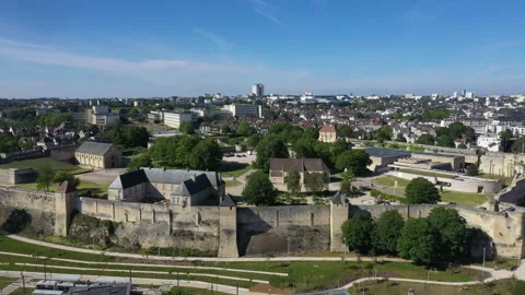 Aerial view of Caen Stock Footage 131168754
