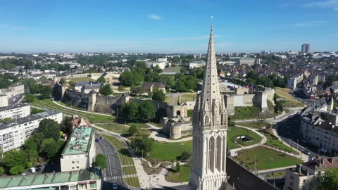 Aerial view of Caen Video stock 131171267