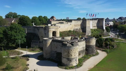Aerial view of Caen in Normandy Stock Footage 131171273