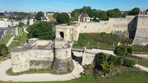 Aerial view of Caen in Normandy Stock Footage 131171276