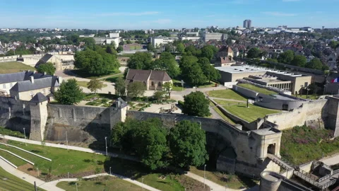 Aerial view of Caen in Normandy Video stock 131171401