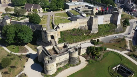 Aerial view of Caen in Normandy Stock Footage 131171426