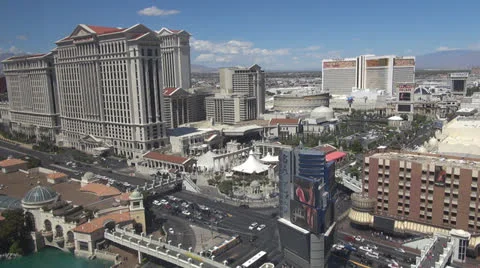 Aerial view of Caesars Palace Hotel Casi... | Stock Video | Pond5